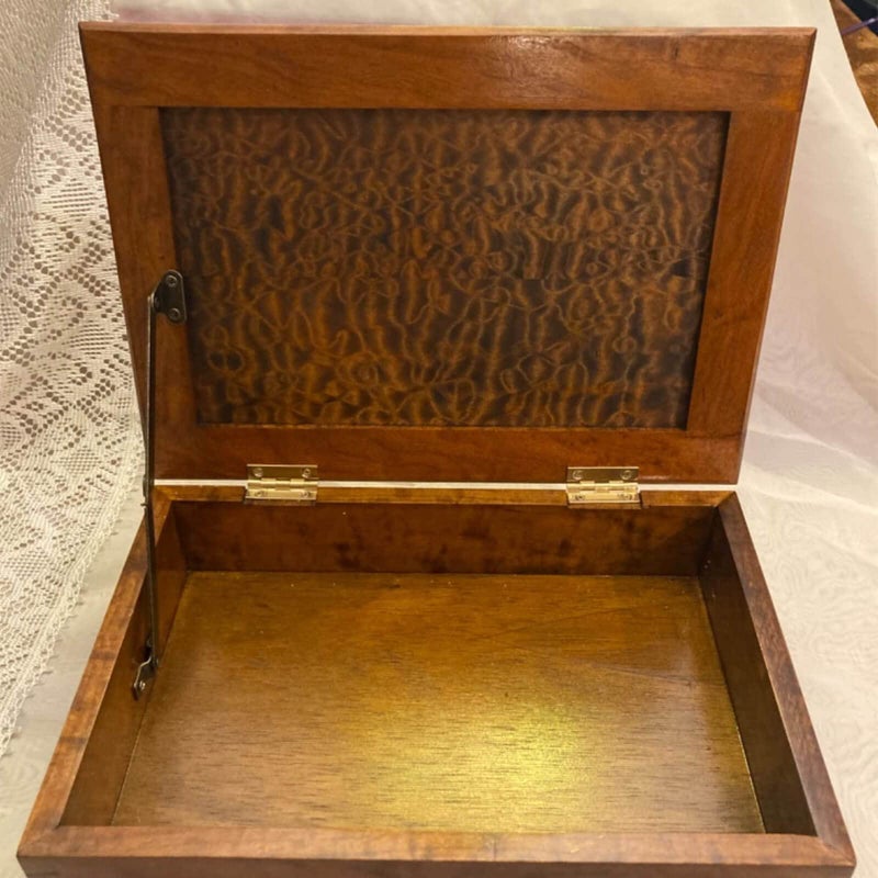 Dophee 2Pcs Lid Support Hinges, Left Side Folding Lift Up Stay Hinge, Display Bracket for Furniture Jewelry Box Gift Wood Case Cabinet Cupboard Chest Toy Box, 4.25"x0.43" - Image 4